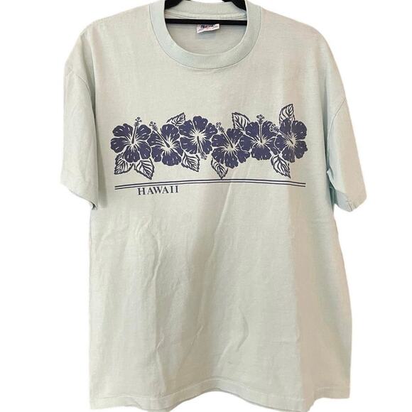 Vintage 80s Hawaii Floral Single Stitch Shirt Adult Large - Picture 1 of 3